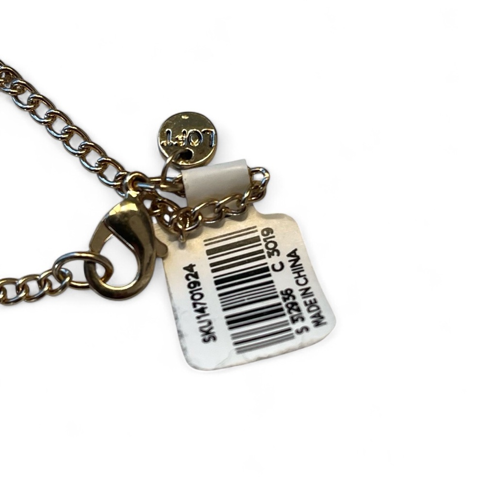 ❤️ NWT! LOFT Chain Wrapped Crystal and Rhinestone Long Necklace - Picture 6 of 8